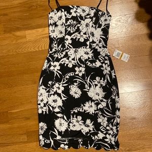 NWT B. Darlin Black & White Strapless Dress